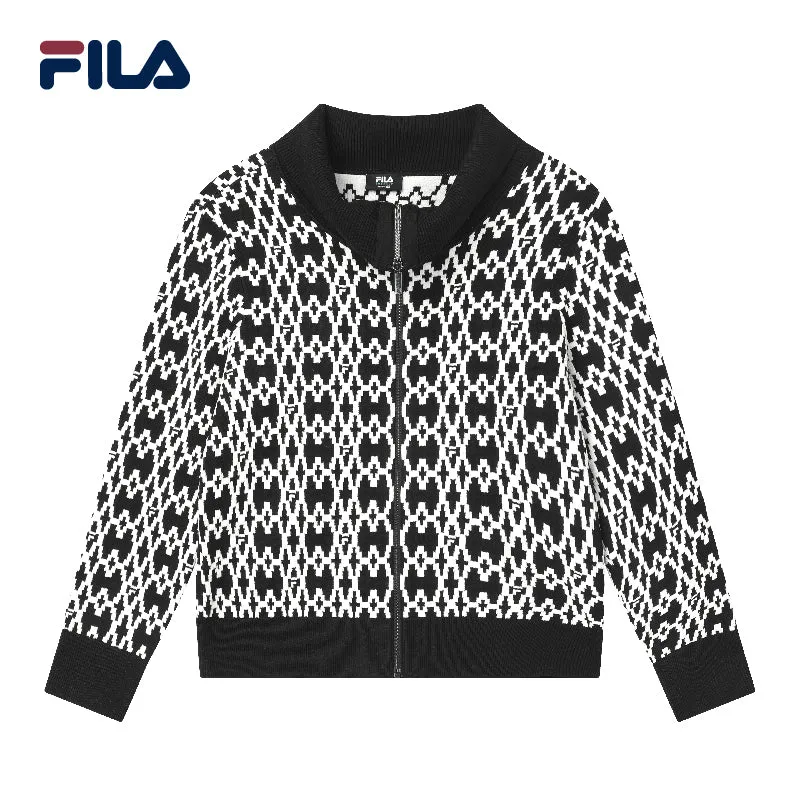 FILA CORE Women's WHITE LINE EMERALD Cardigan in Full Print