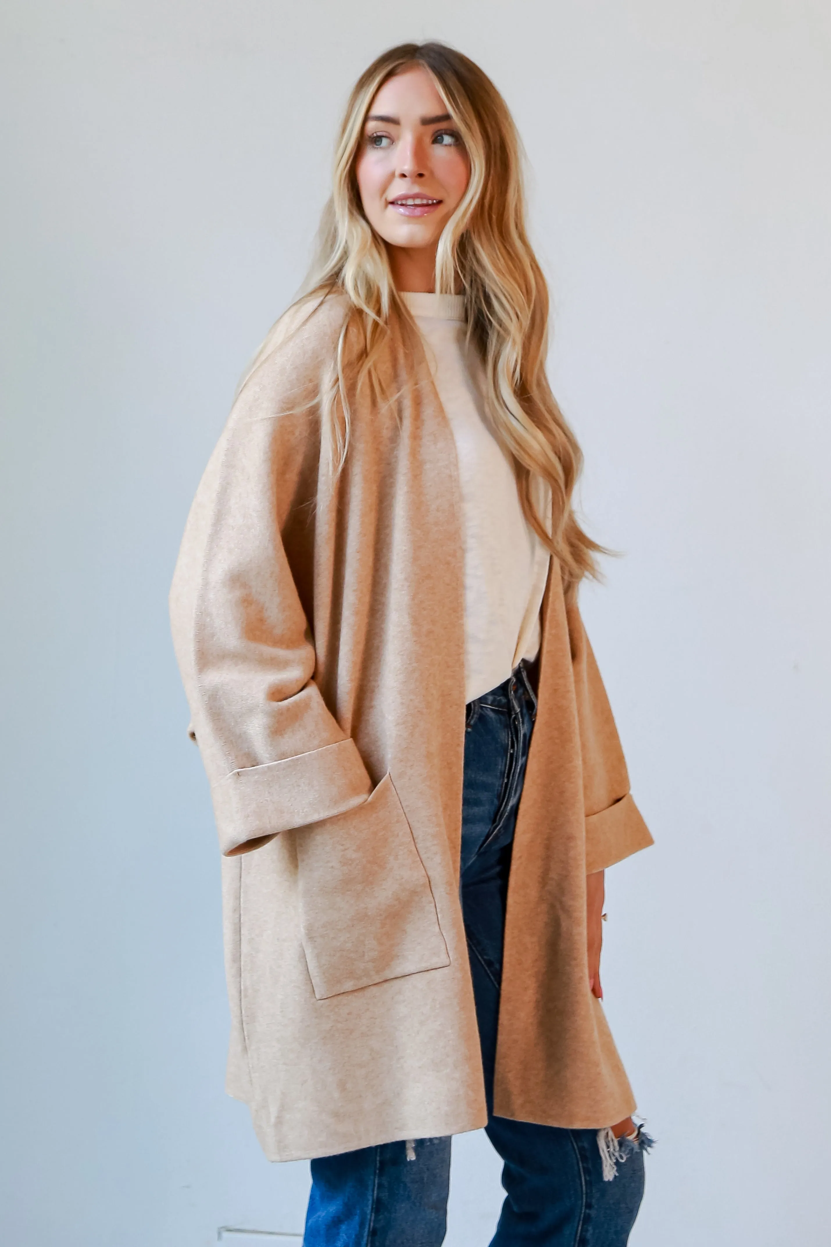 Found The Warmth Camel Sweater Cardigan