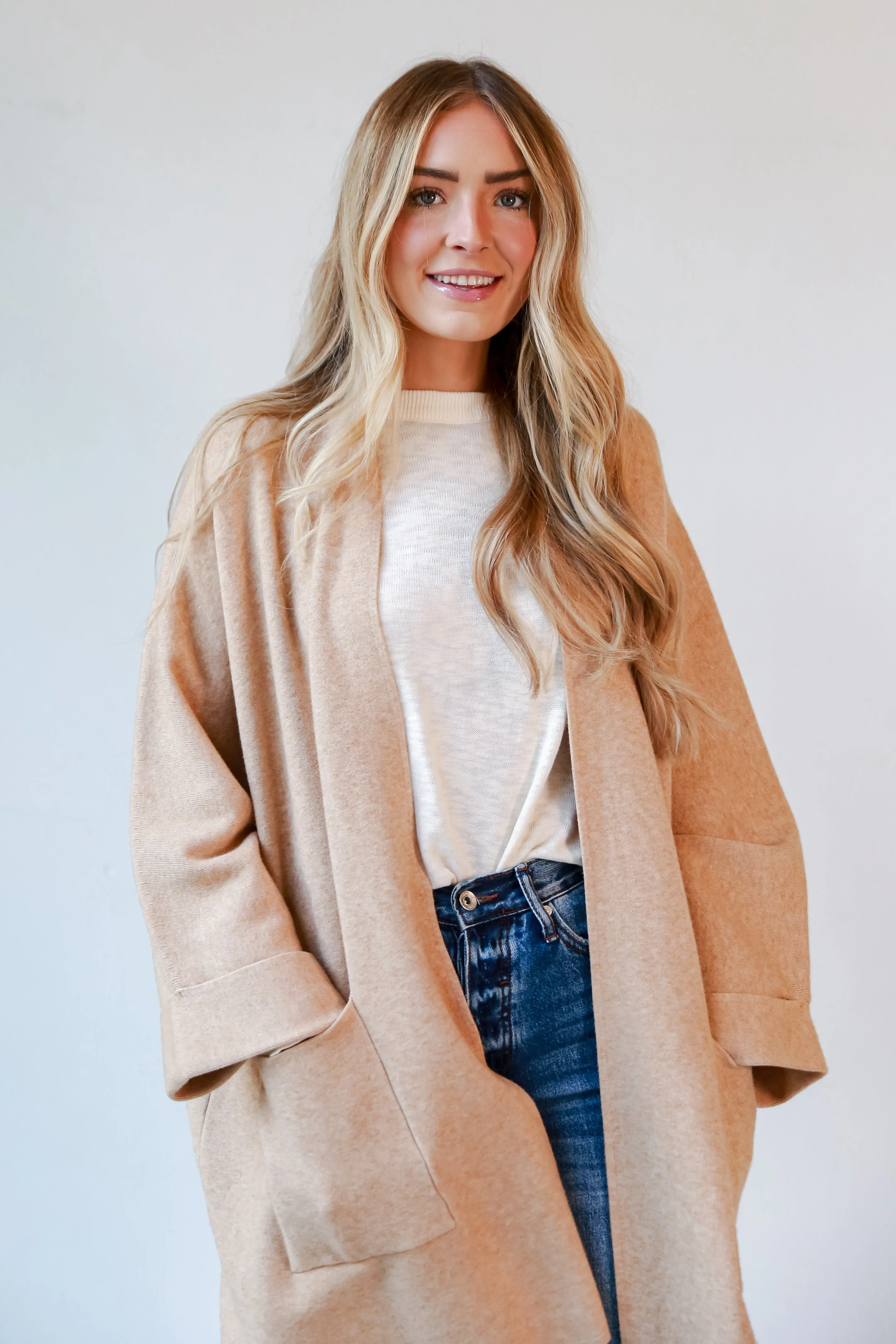 Found The Warmth Camel Sweater Cardigan