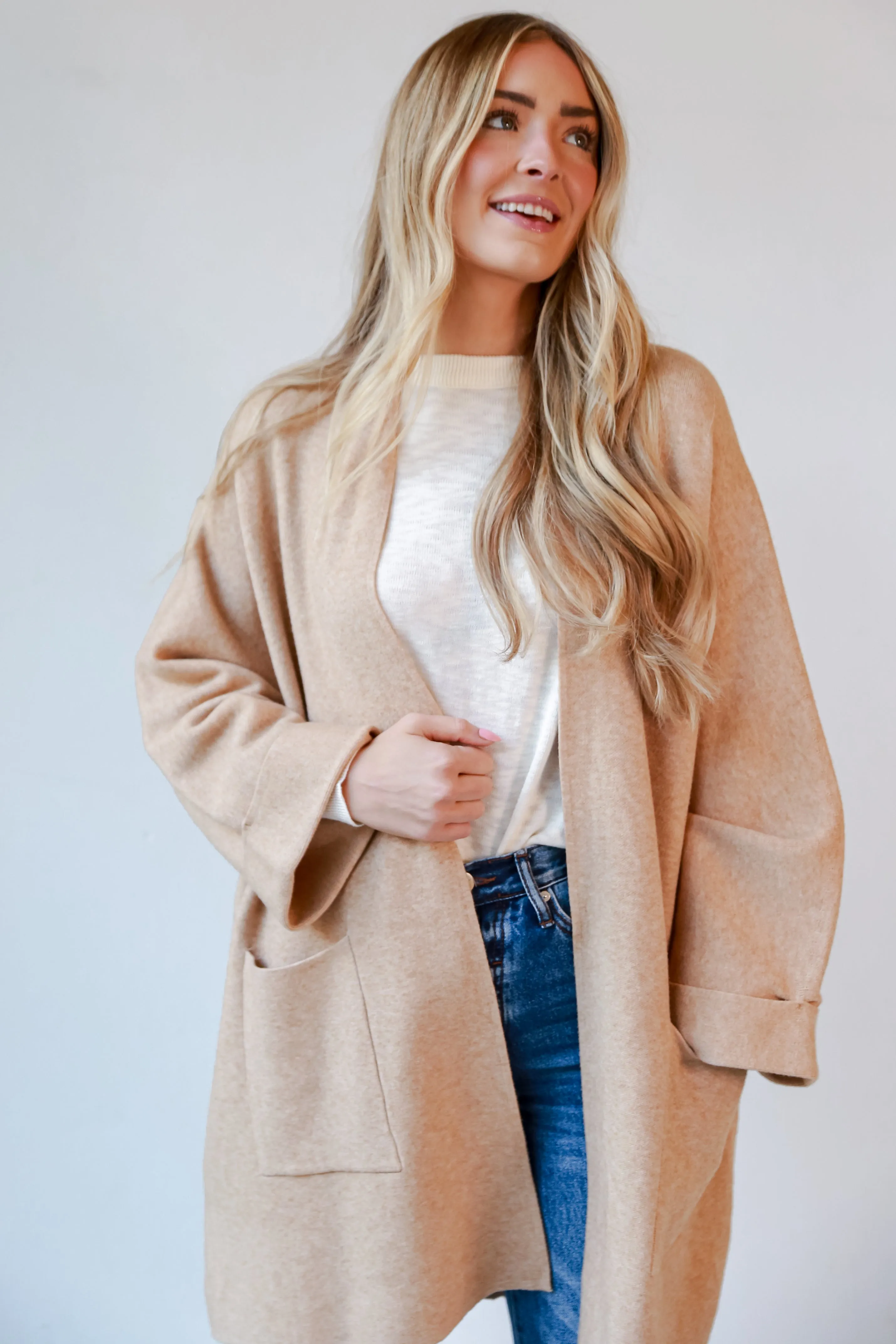 Found The Warmth Camel Sweater Cardigan