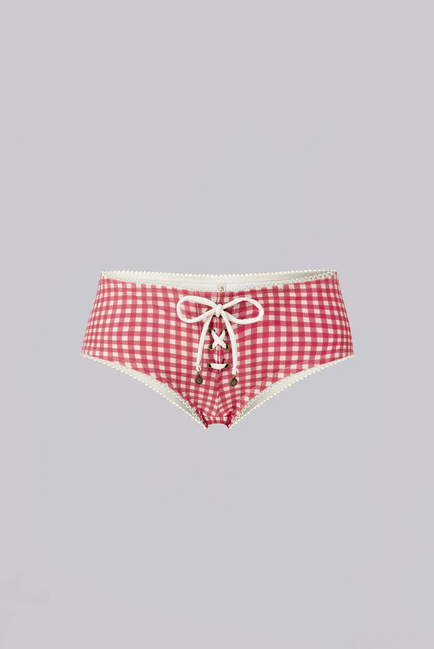 Freda Gingham Mini Short Bikini Bottoms