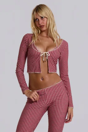 Freda Gingham Swim Cardigan Top