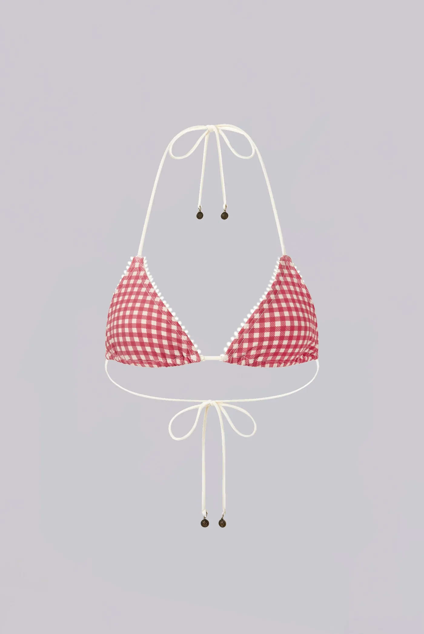 Freda Gingham Triangle Bikini Top