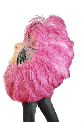 Fuchsia  Single layer Feather fan 25"x 45"