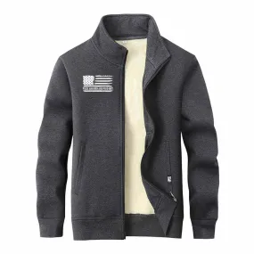 Fuck Around And Find Out Flag Stand Collar Zip Fleece Cardigan