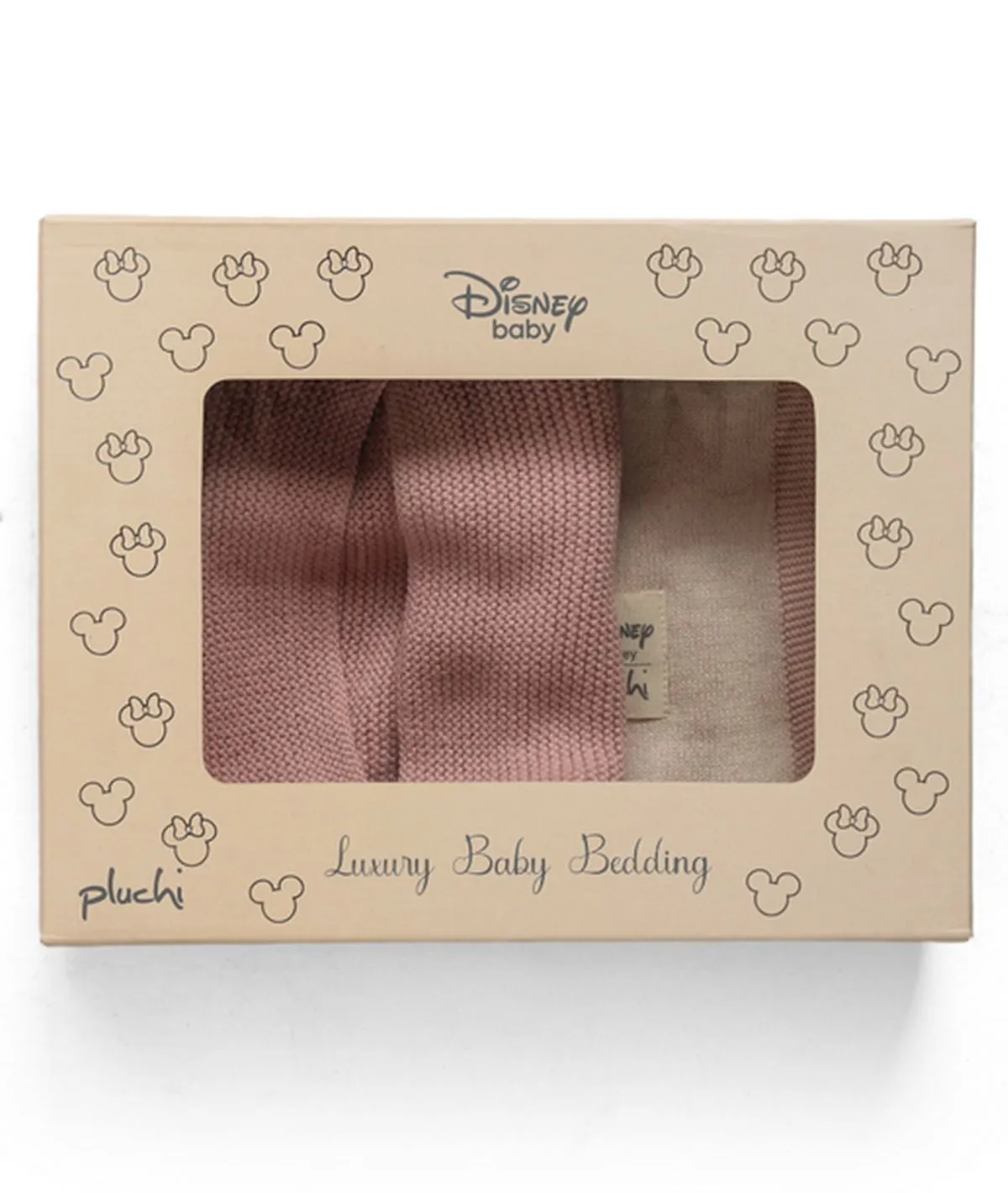 Fun Minnie Blanket and Cardigan Gift Set for Newborn Baby (Pink Pearl and Natural)