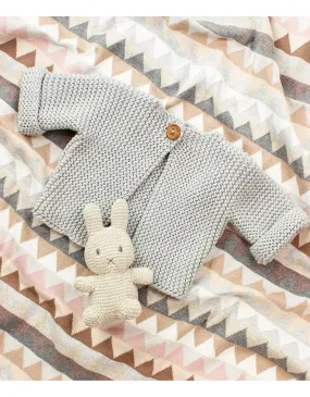 Garter Stitch Baby Cardi Grey