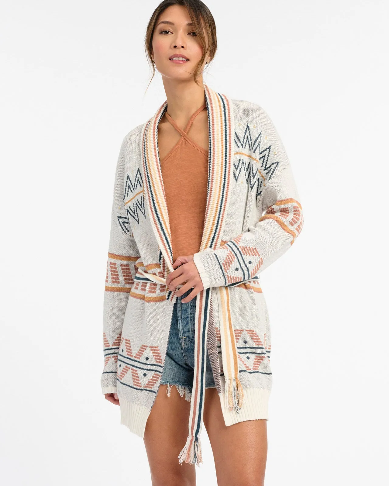 Geometric Print Cardigan