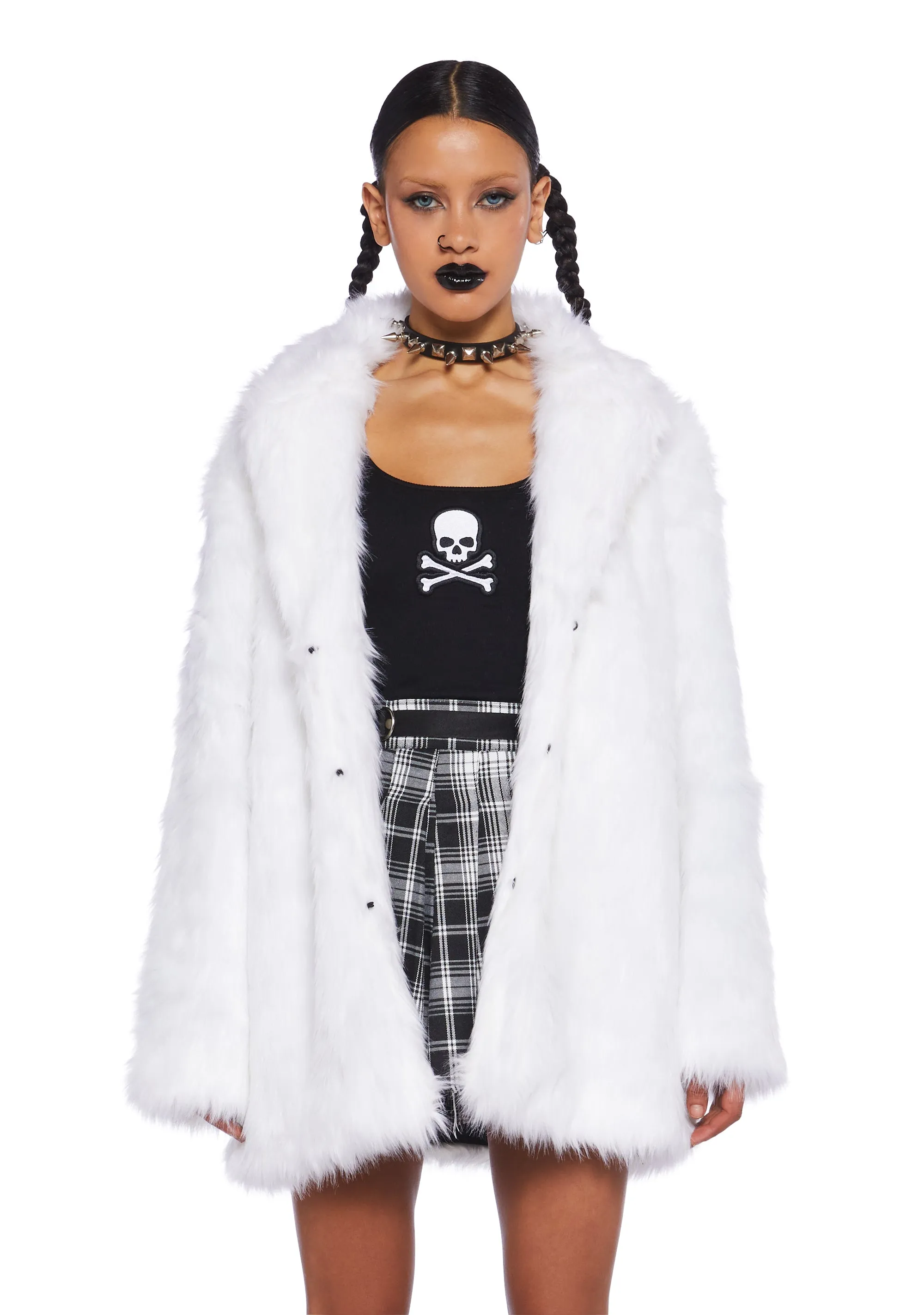 Ghostly Glam Faux Fur Coat