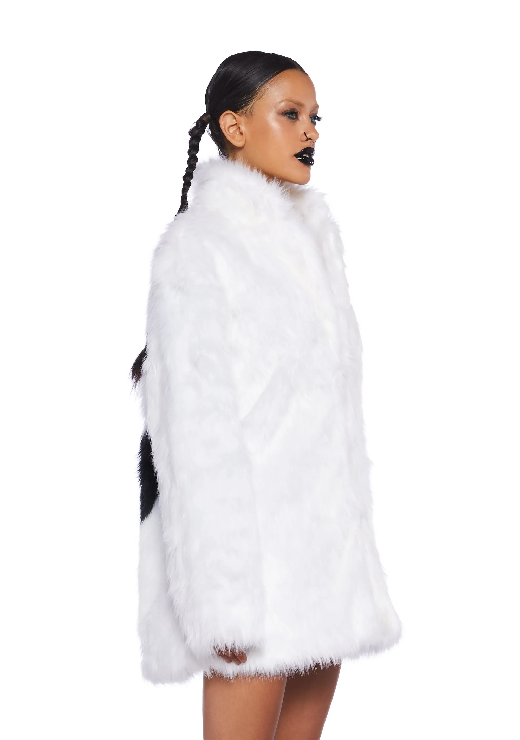 Ghostly Glam Faux Fur Coat