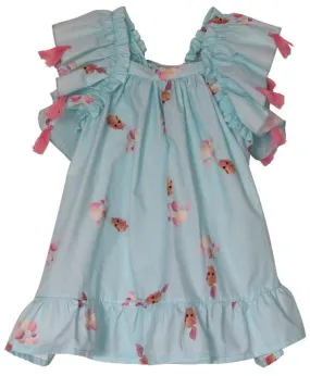 Girls Aqua Unicorn Dress