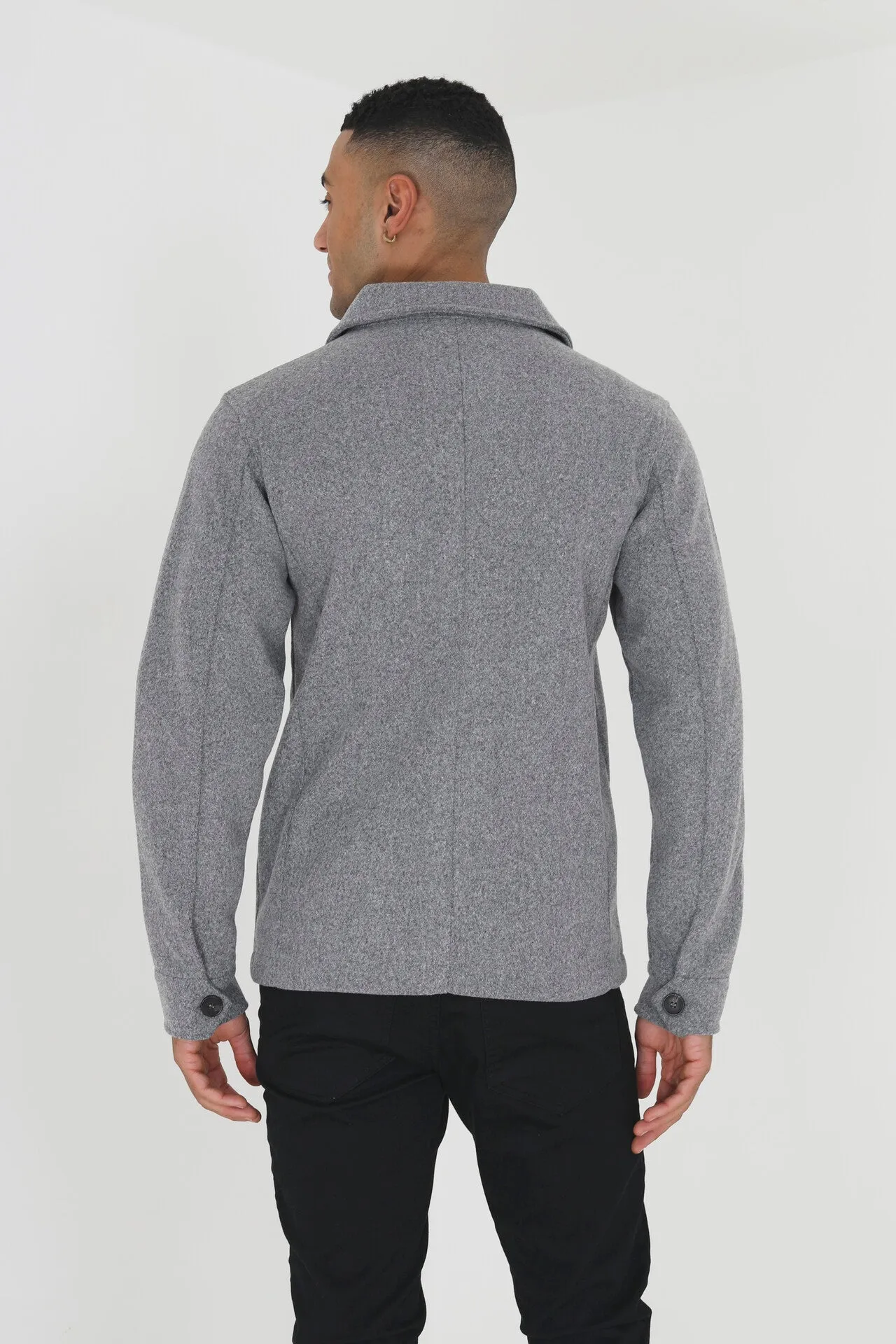 GREY BUTTON THROUGH PATCH POCKET SHACKET