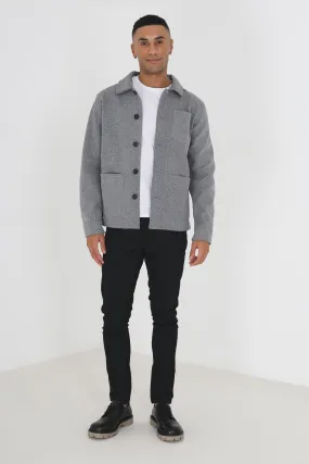 GREY BUTTON THROUGH PATCH POCKET SHACKET