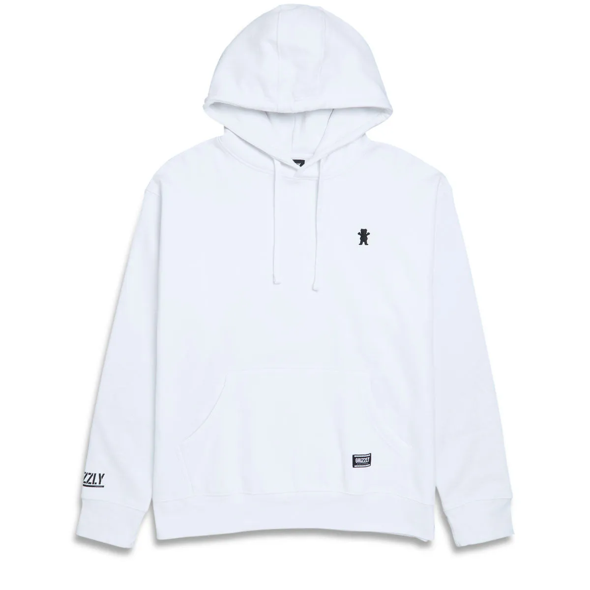 Grizzly OG Bear Embroidered Hoodie - White/Black