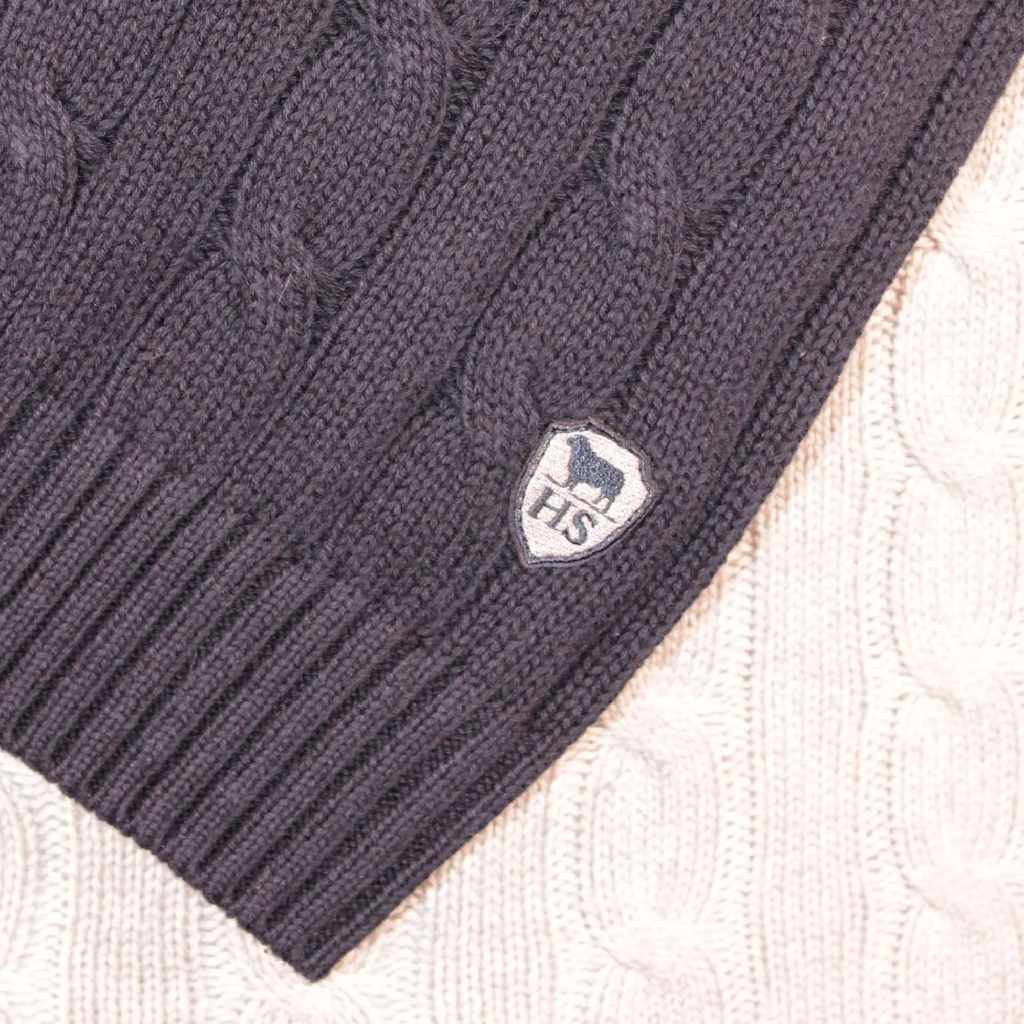 HENRY SARTORIAL V Neck Cotton Jumper NAVY