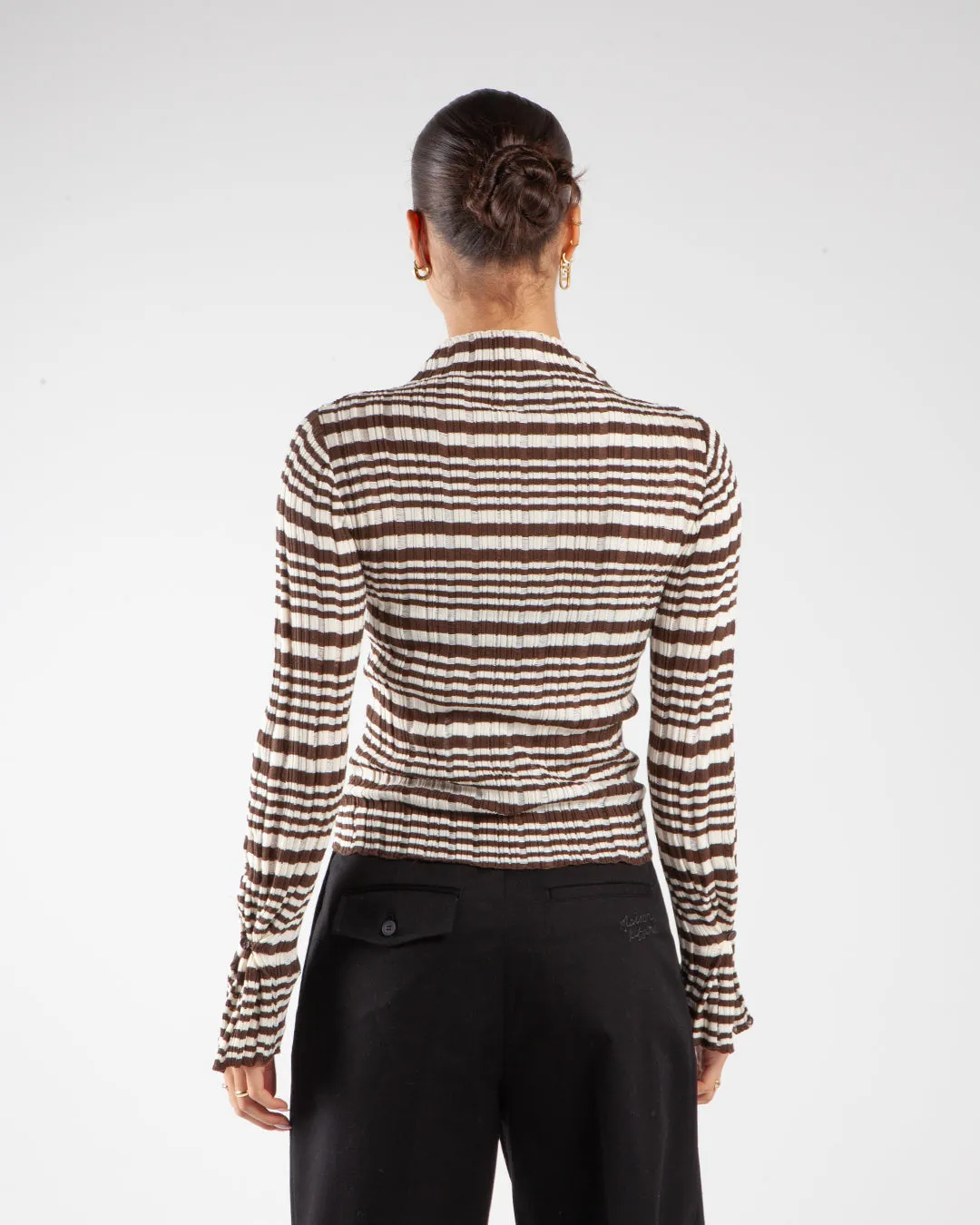 Holzweiler Rib Stripe Turtleneck Brown Mix