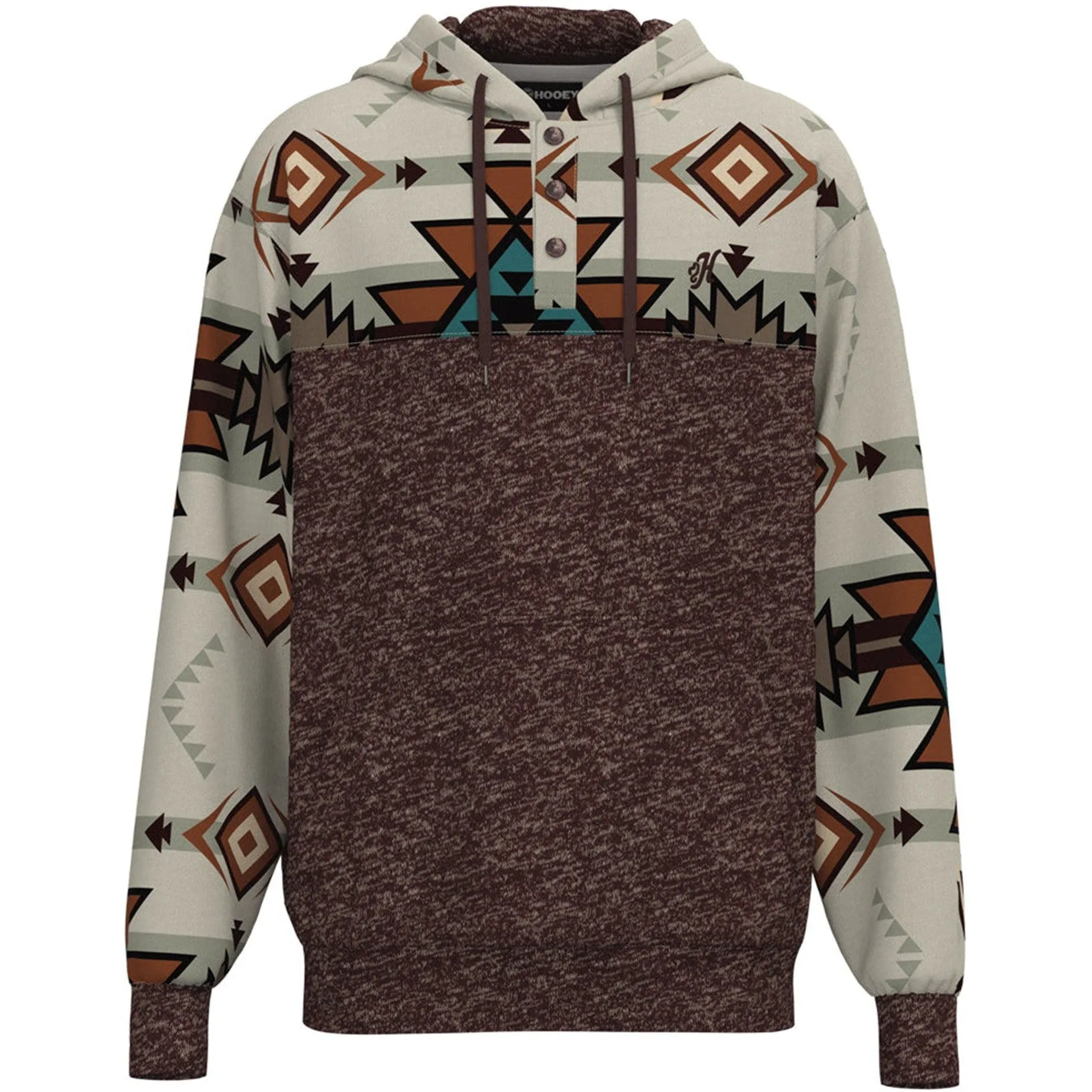 Hooey Men's Maroon and Aztec Jimmy Hoodie