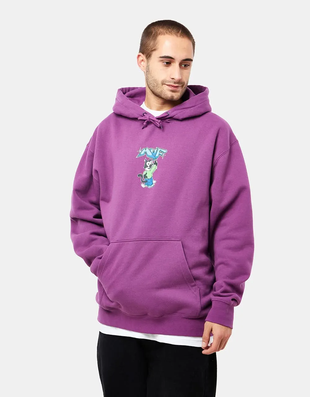 HUF Bad Cat Pullover Hoodie - Grape