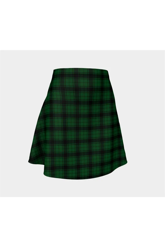 Hunters Green Plaid Flare Skirt