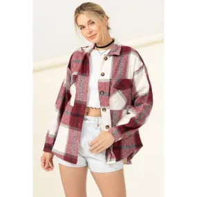 HYFVE Effortless Ease Plaid Print Shacket