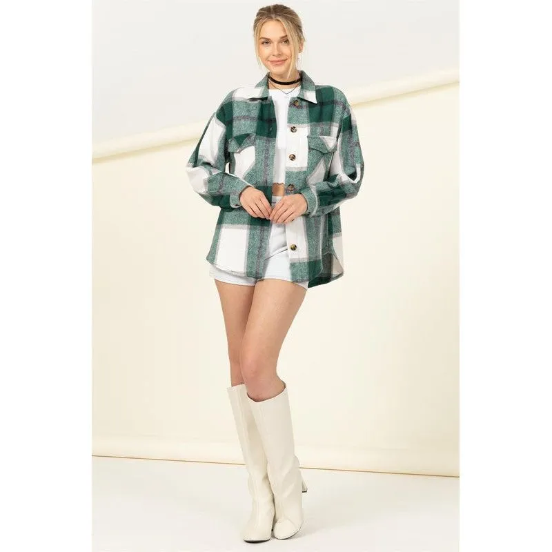 HYFVE Effortless Ease Plaid Print Shacket