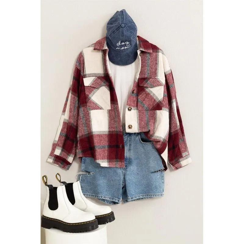 HYFVE Effortless Ease Plaid Print Shacket