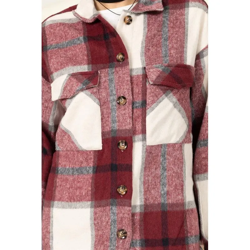 HYFVE Effortless Ease Plaid Print Shacket