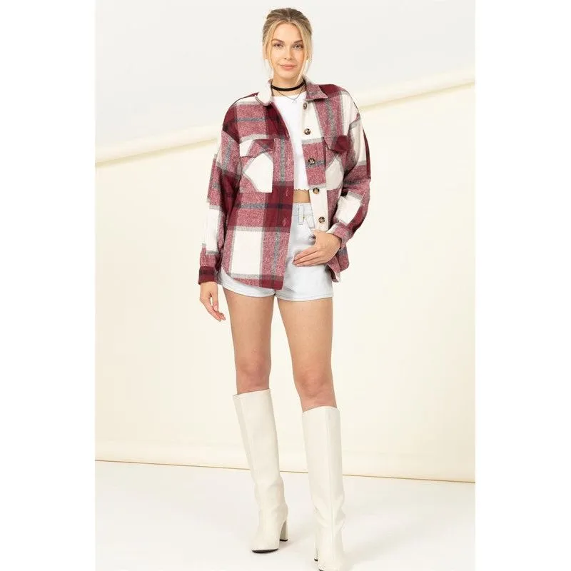 HYFVE Effortless Ease Plaid Print Shacket