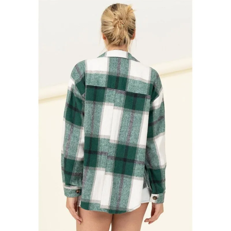 HYFVE Effortless Ease Plaid Print Shacket