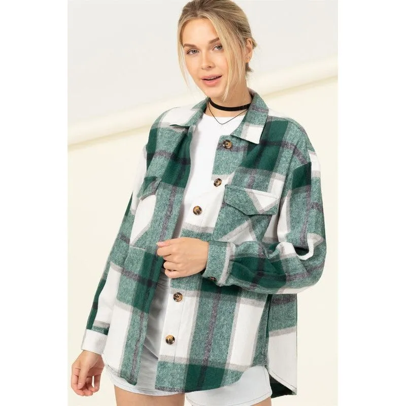 HYFVE Effortless Ease Plaid Print Shacket