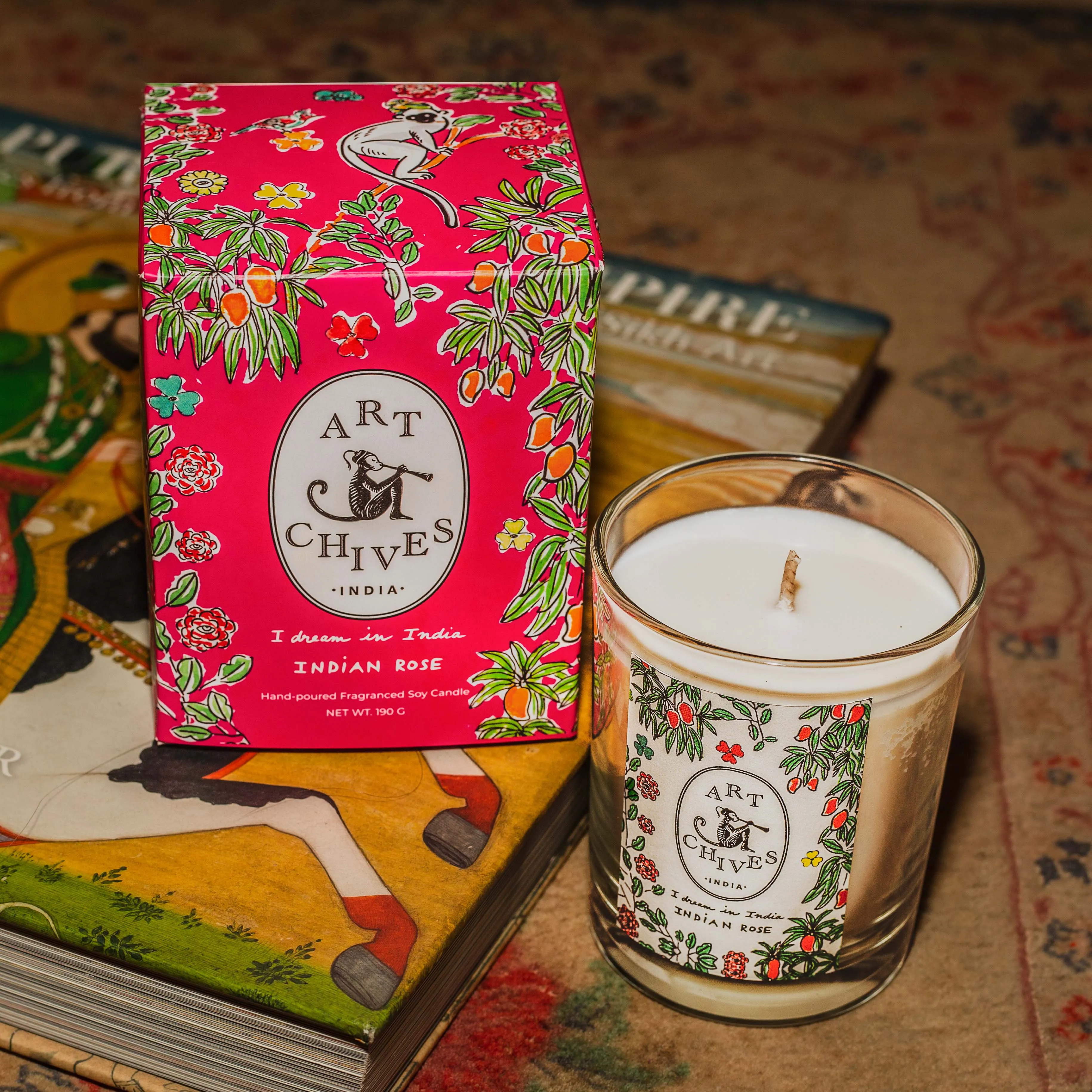 Indian Rose - Fragranced soy candle