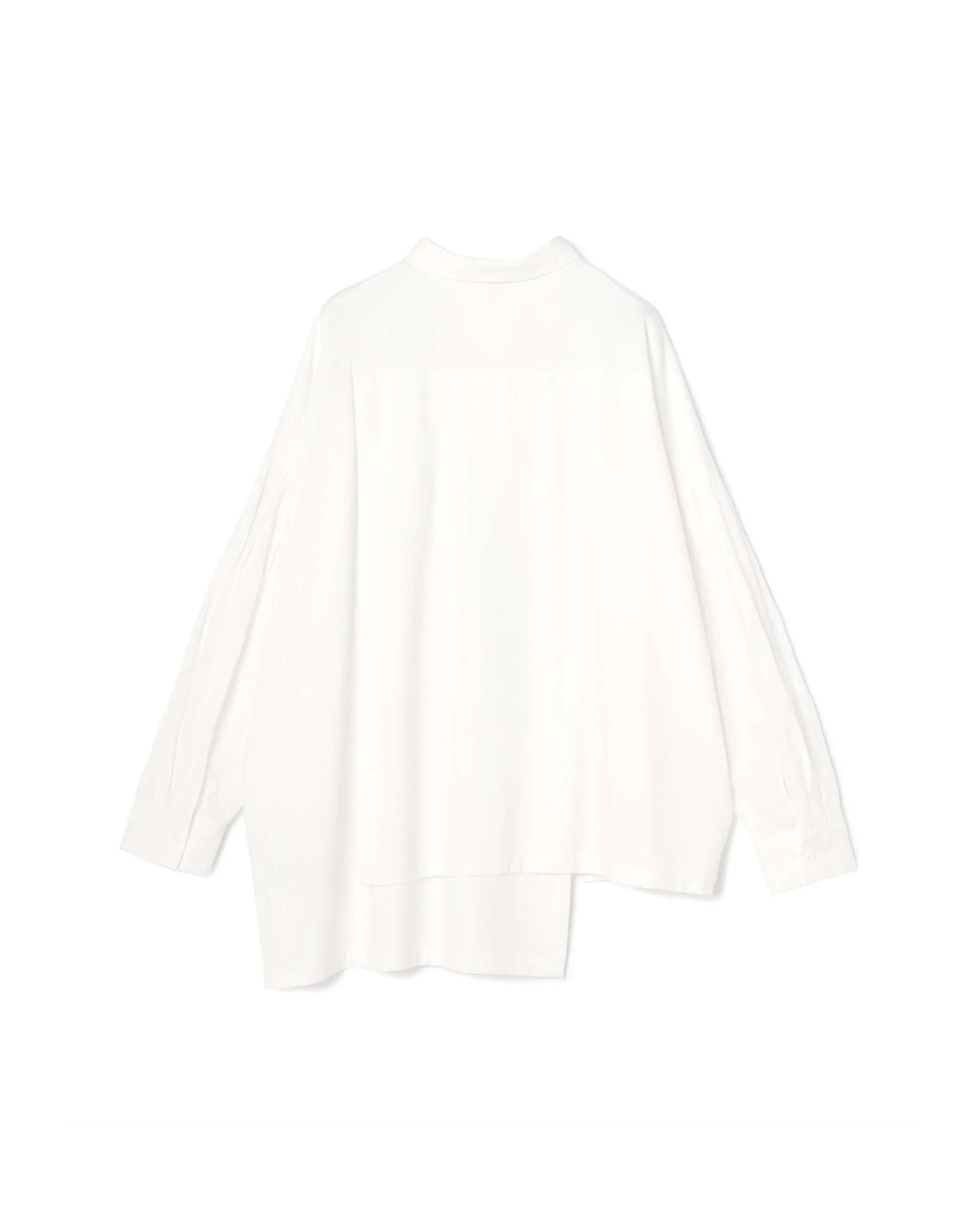 Irregular Hem Texture Cotton Blouse