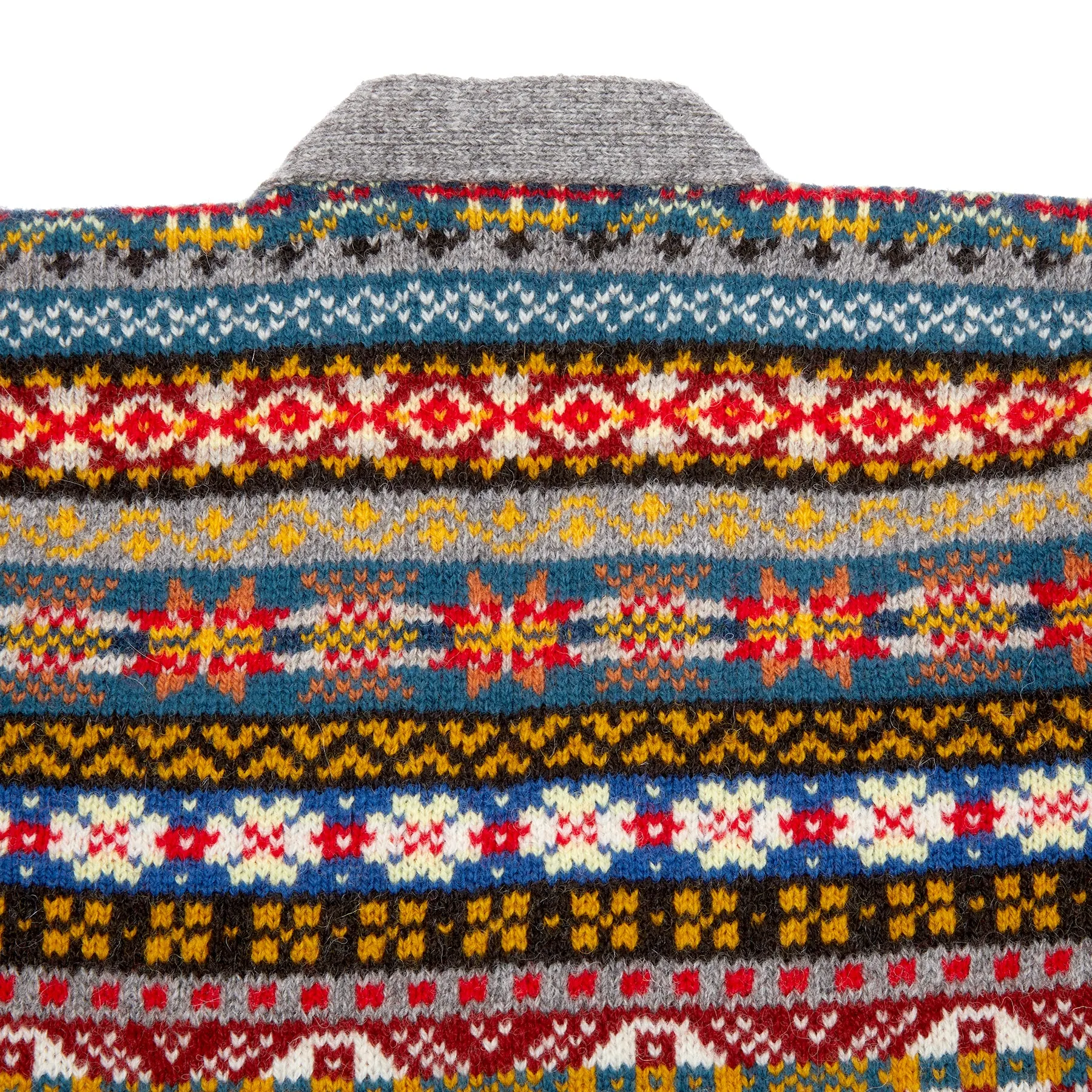 Jamieson's Fair Isle Cardigan in Silver