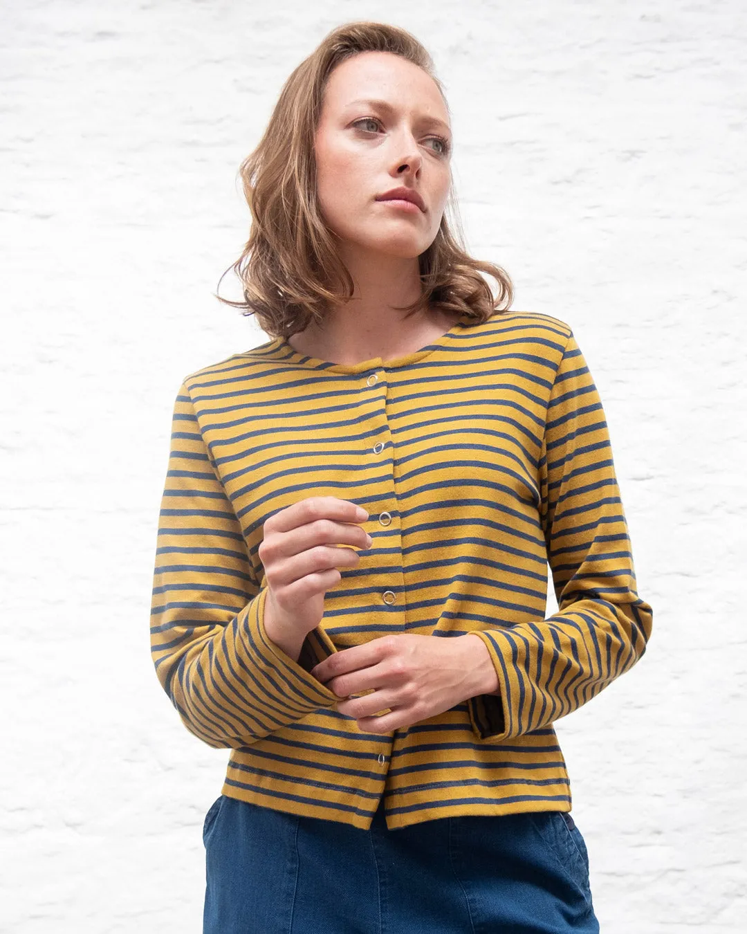 Joss Jersey Striped Cardigan