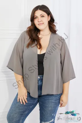 Just Breathe Chiffon Kimono in Grey