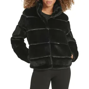 Karl Lagerfeld Paris Womens Faux Fur Outerwear Faux Fur Coat