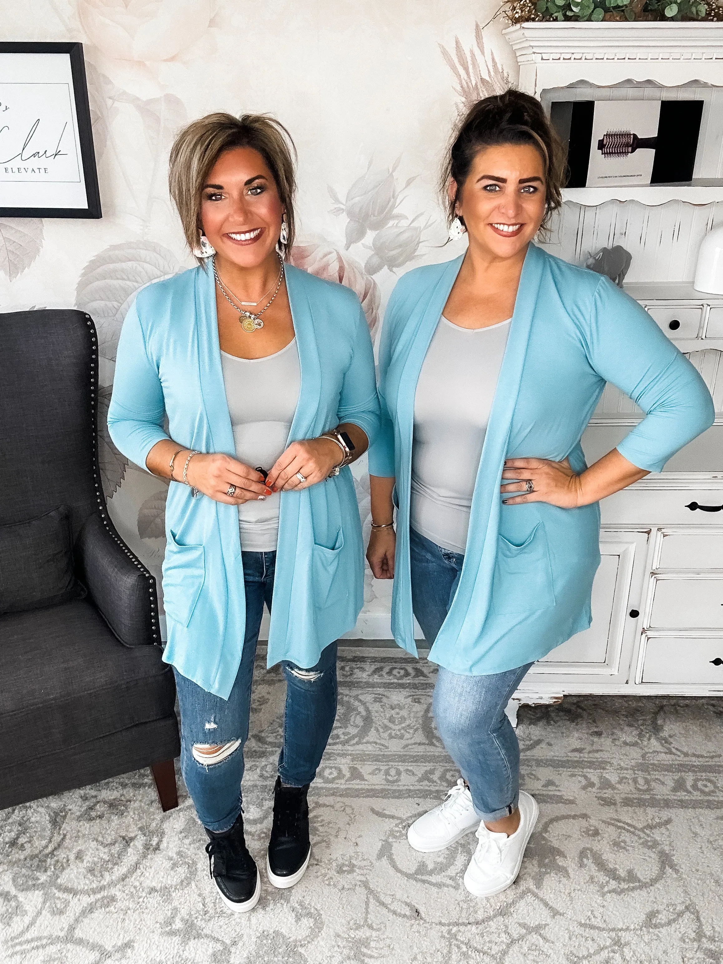 Keep On Going Cardigan - Dusty Teal