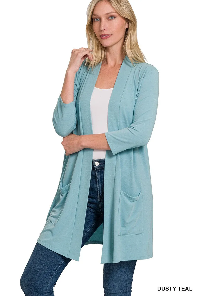 Keep On Going Cardigan - Dusty Teal