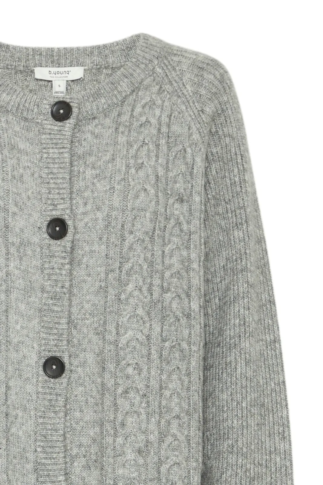 Knit Cardigan - Mid Grey Melange