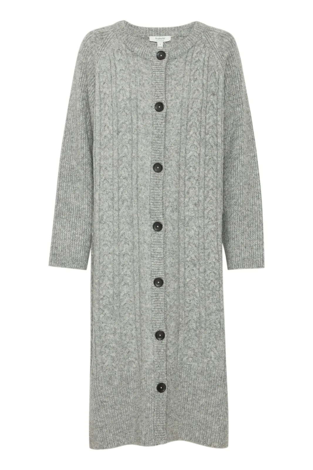 Knit Cardigan - Mid Grey Melange