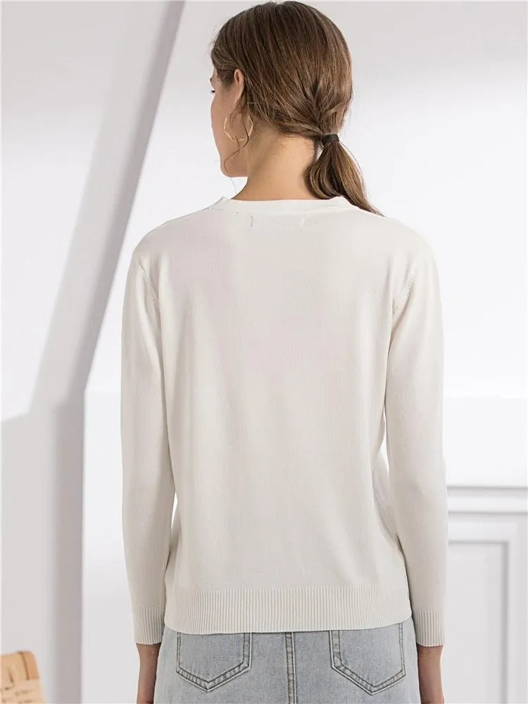 Knit Minimalist Elegant Slim Sweater Top