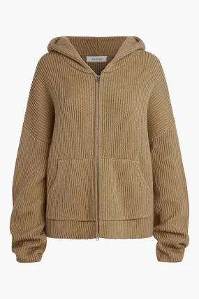 KNIT ZIP UP HOODIE