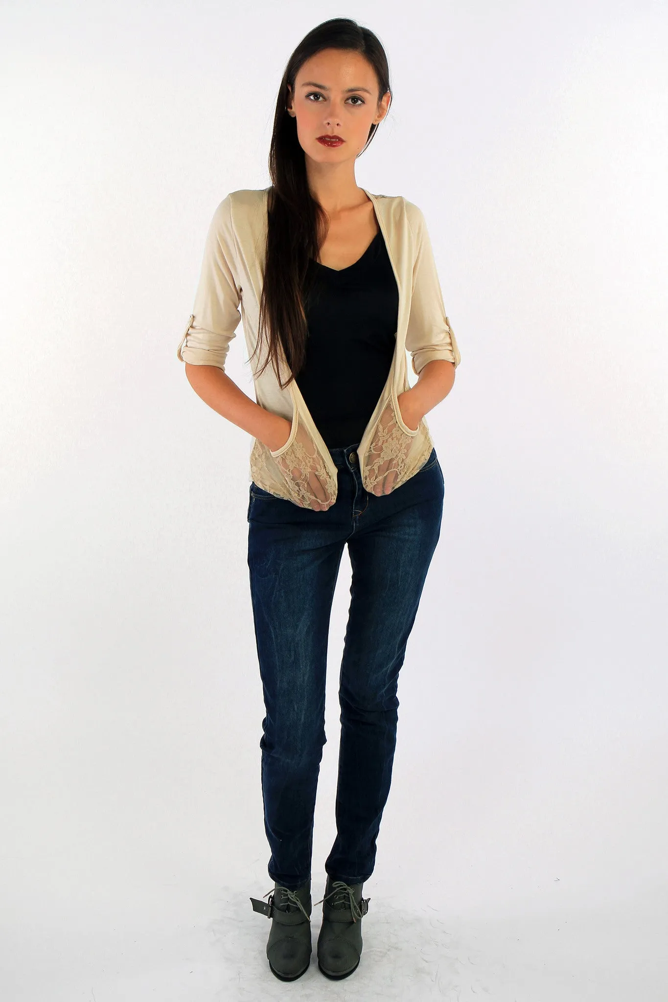 Lace Inserts Light Cardigan