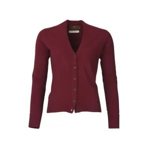 Laksen Healey Italian Lambswool Ladies Cardigan - Rosewood