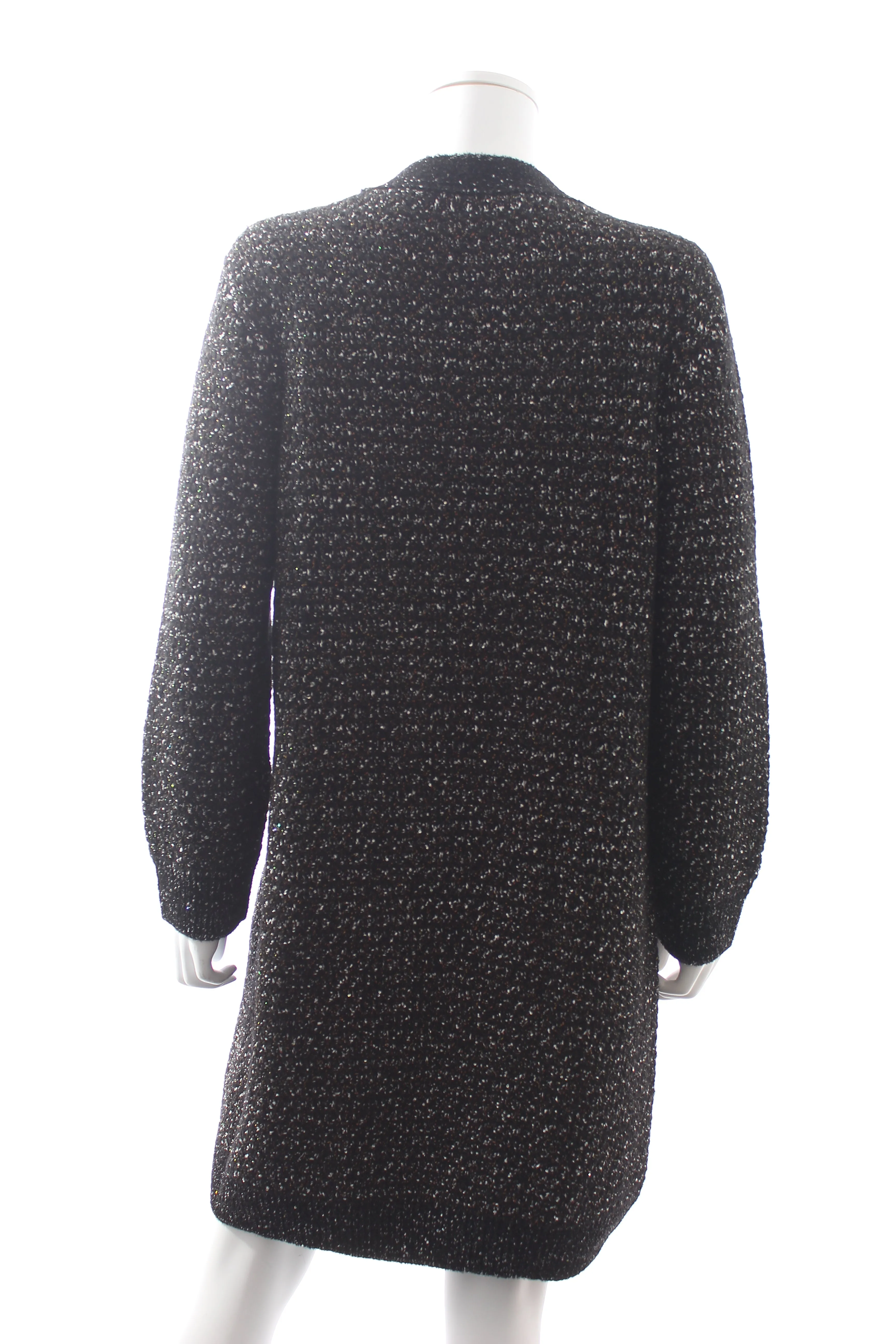 Lanvin Metallic Bouclé-Knit Long Cardigan