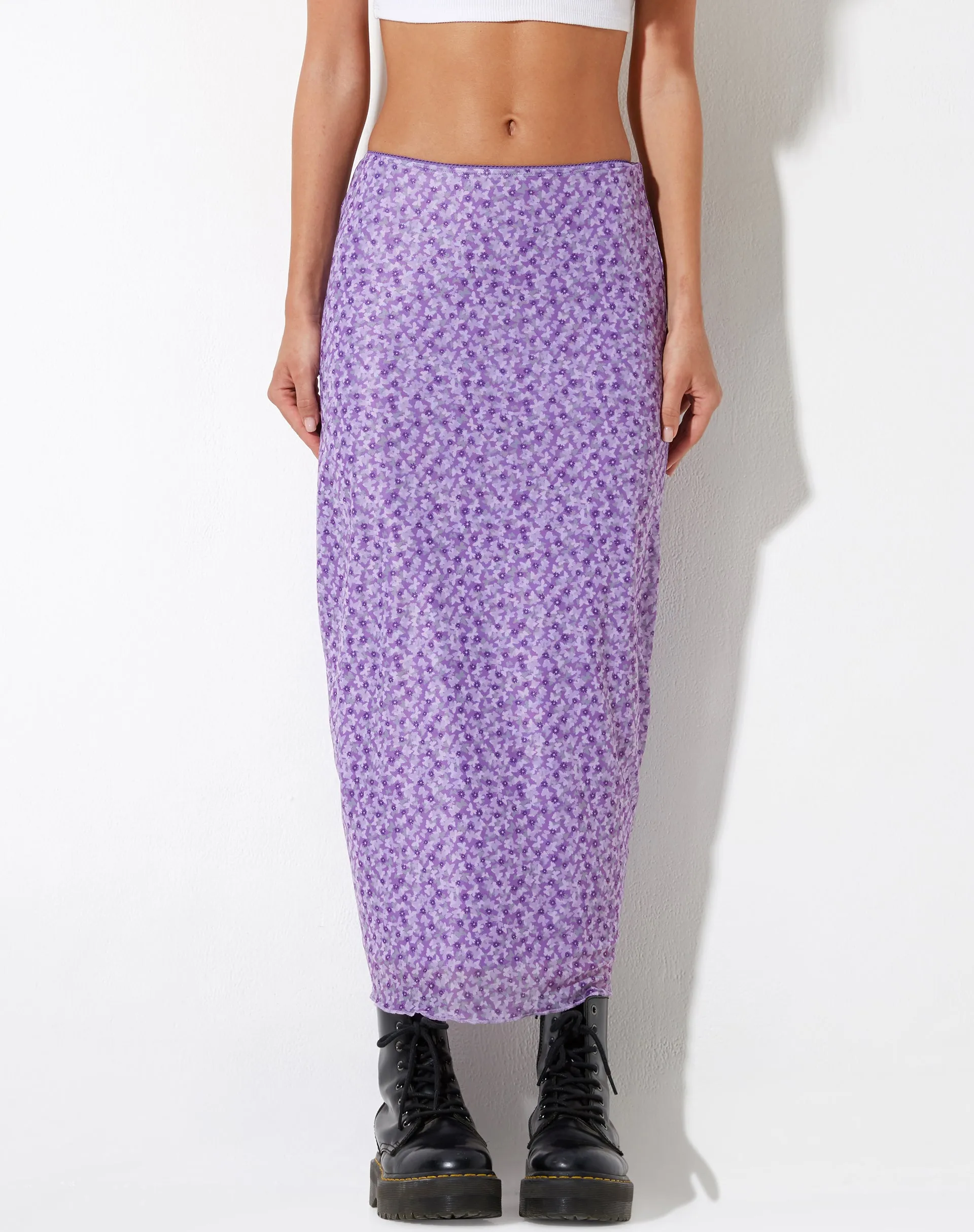 Lassie Maxi Skirt in Daisy Floral Lilac