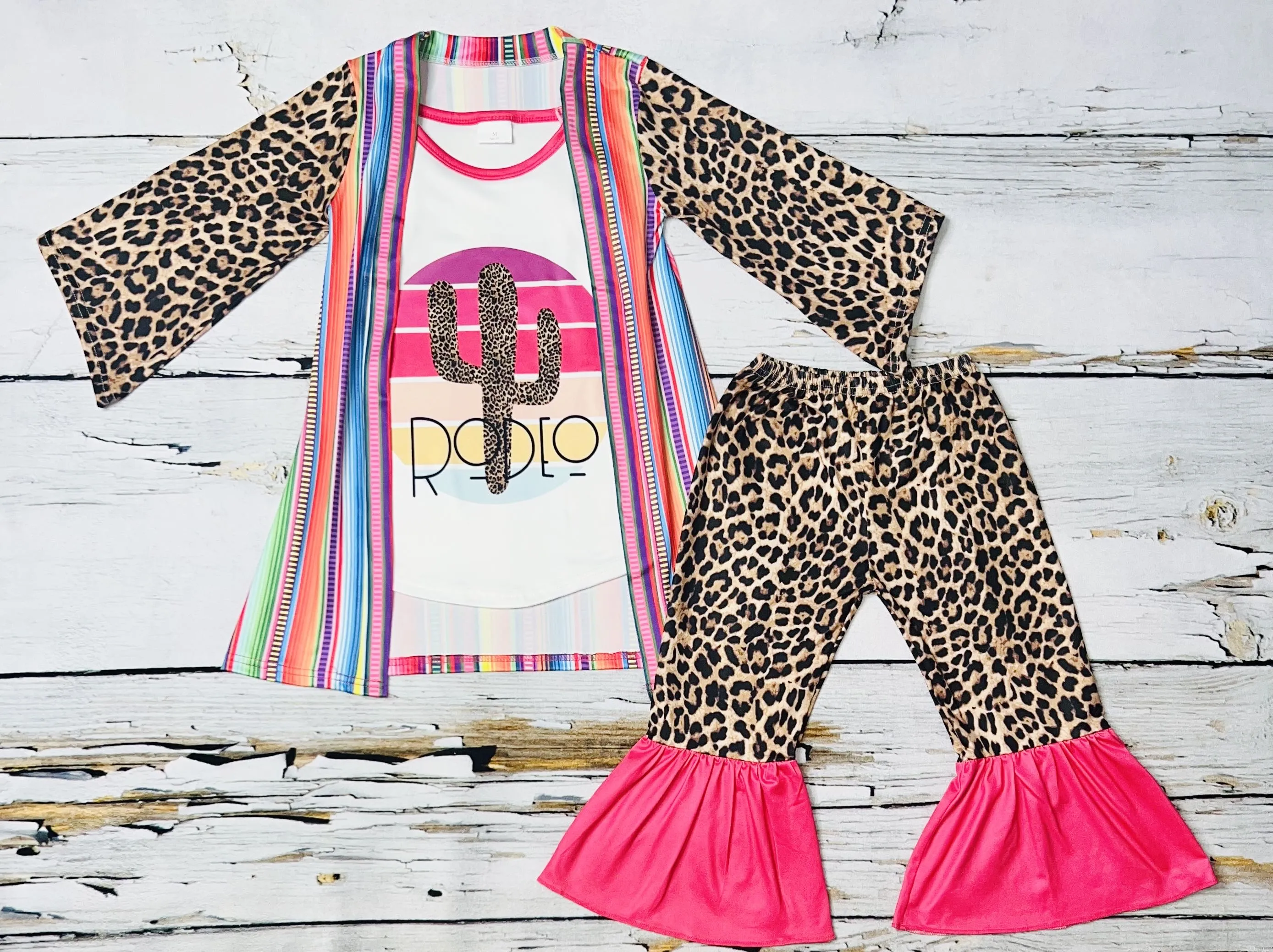 LC0019 Serape, leopard & cactus "RODEO" 3pc set