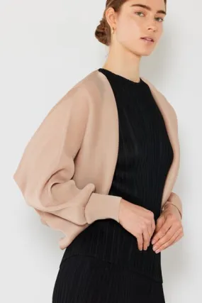 leated Puff Sleeve Bolero Cardigan