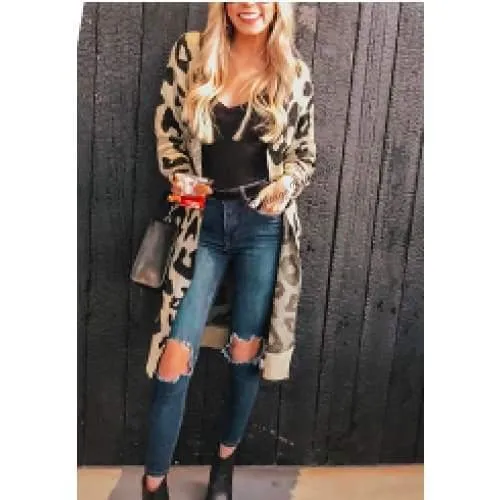 Leopard Knit Cardigan