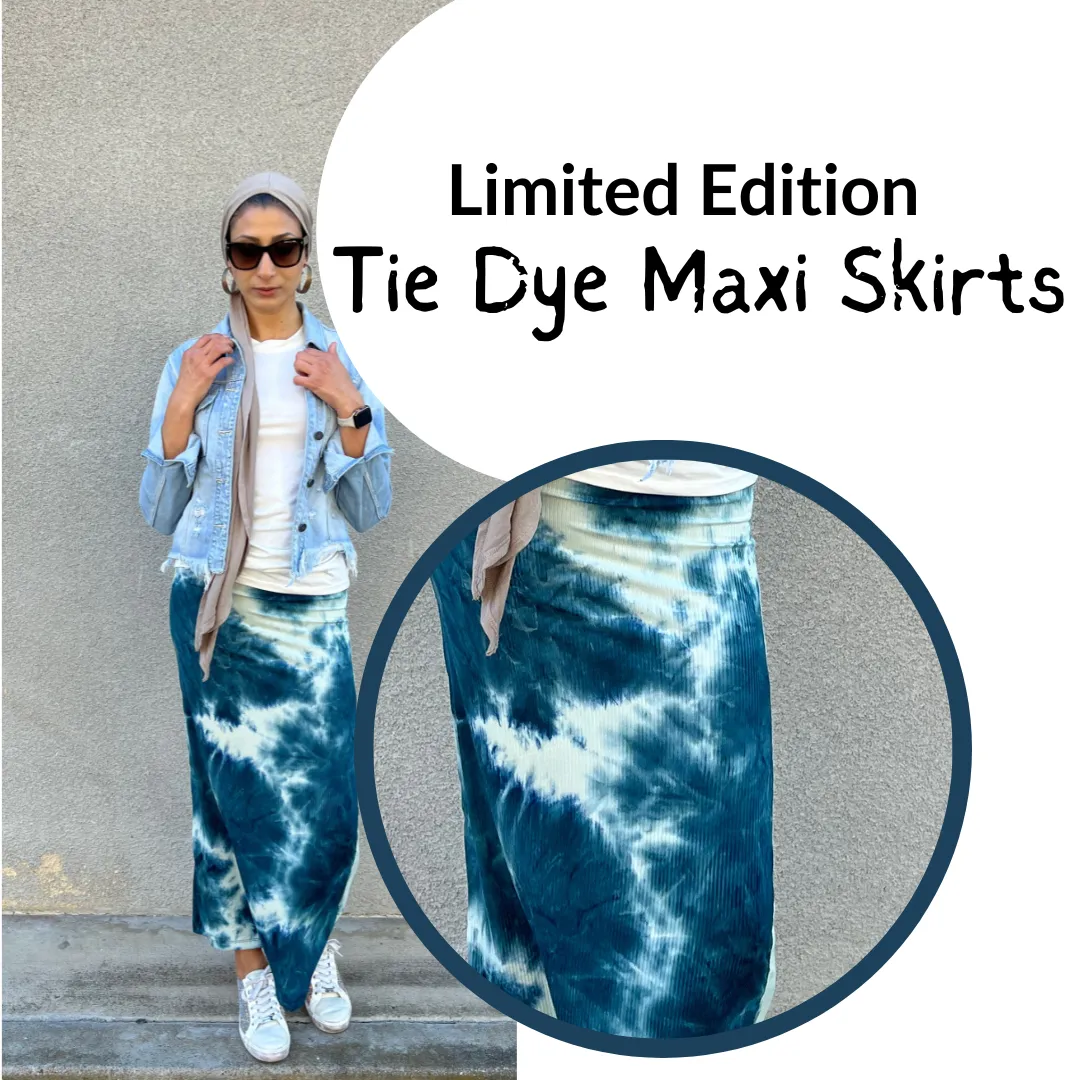 Limited Edition Tie Dye Maxi Skirt- Ocean